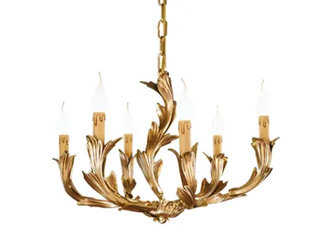 SOLANGE 333/6 - French Gold Chandelier by Possoni Illuminazione - view 2